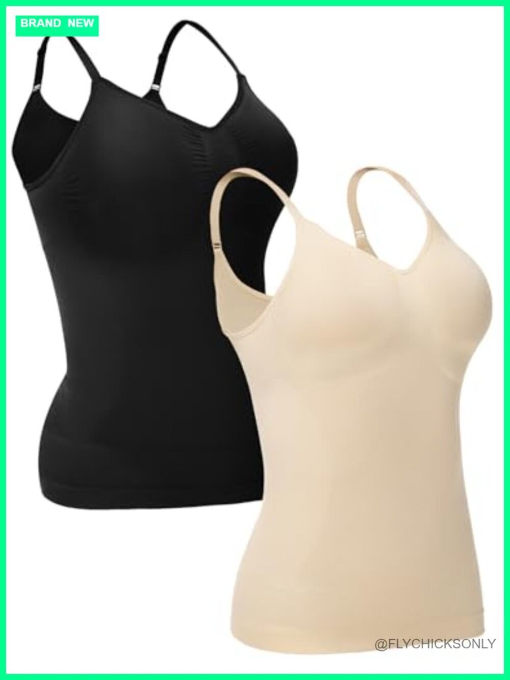 Compression Tank Tops for Women, 2-Pack Shapewear Tummy Control Camis